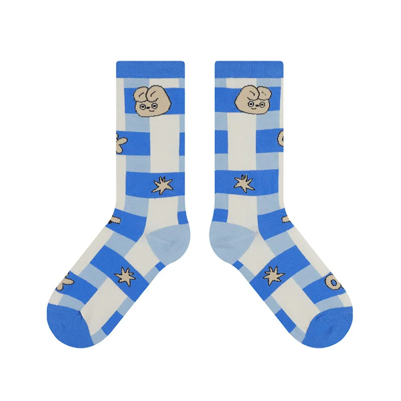 happy design crew high cut mix matched odd custom mismatching socks