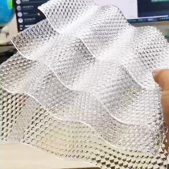 Antiscratch coated polycarbonate sheet plastic waved  crystal diamond pannelli in policarbonato