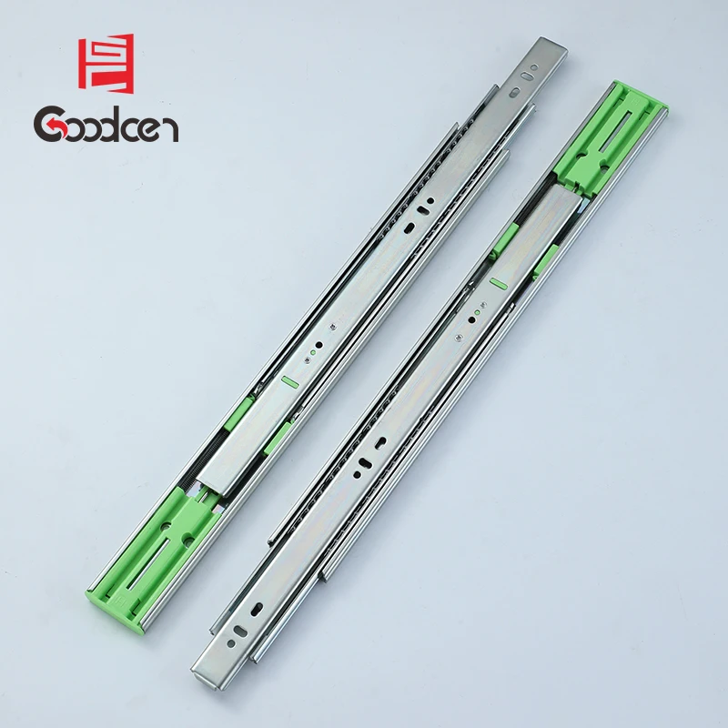 Furniture hardware 45mm heavy duty telescopic channel soft close drawer slide cabinet
