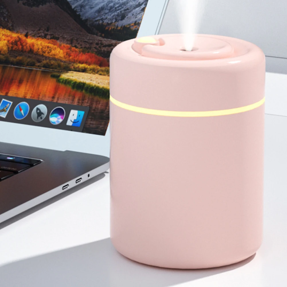 Multifunctional Rainbow Cylindrical Shape 5V Usb Aroma Diffuser Mini Humidifier 280Ml Usb Cool Mist Portable For Pets Kids Room