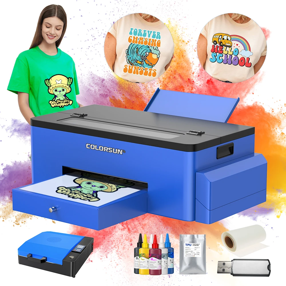 Colorsun Factory Price  DTF L1800 Printer T-shirt Printing Machine Dtf Prints Wholesale White Ink Mixing and Circulation System