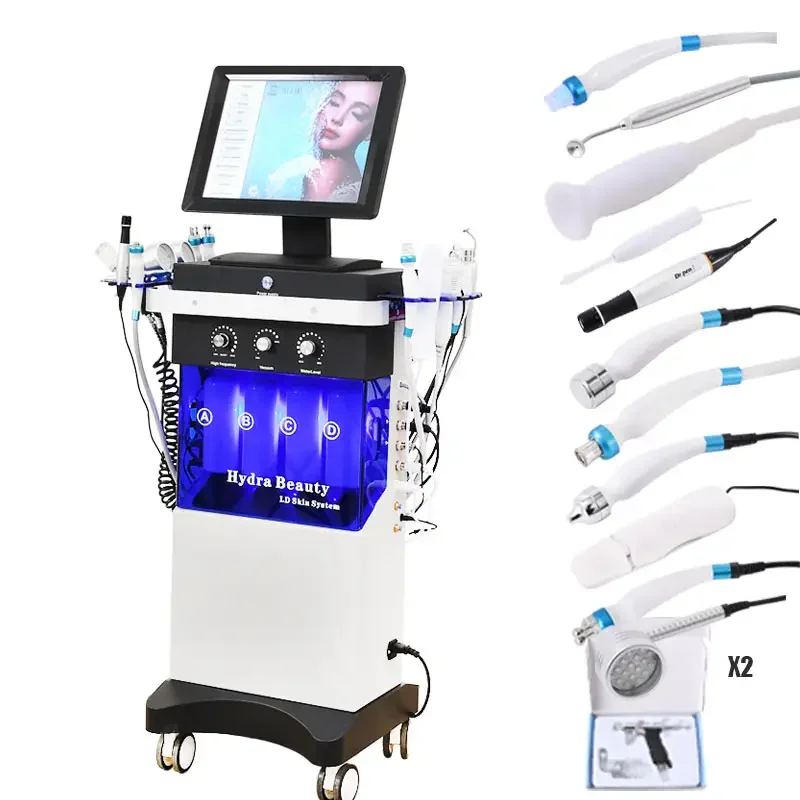 Top quality Low Price 14 in 1 Hydra Oxygen Jet Dermabrasion Hydro Aqua Peeling Beauty Face Equipment Salon Facial Machine