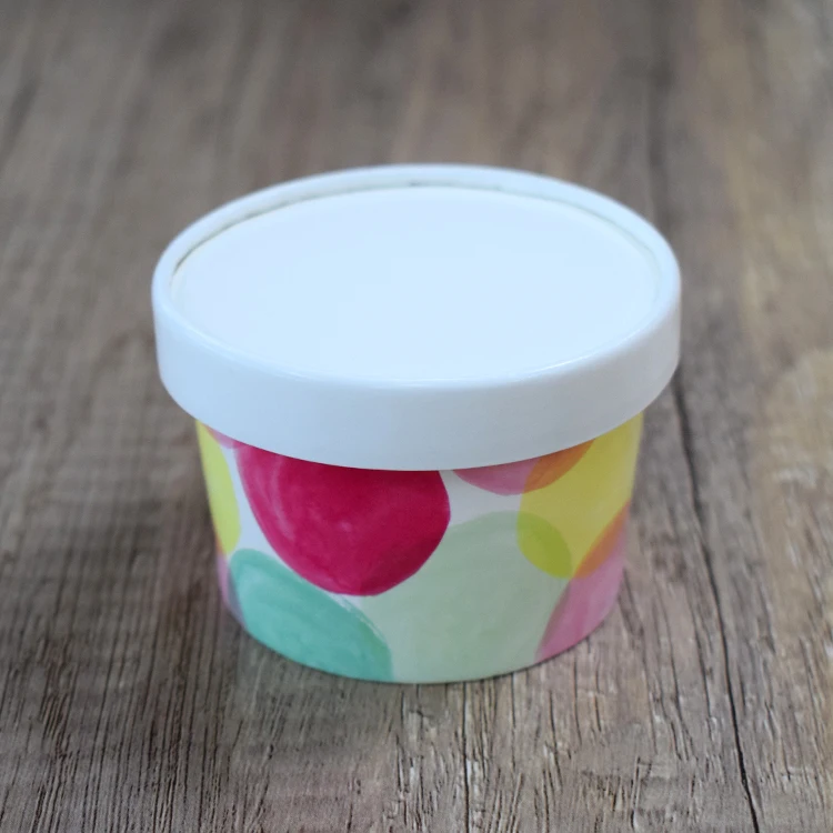 ks OEM ODM custom design 3 oz 4 oz ice cream cups with paper lid