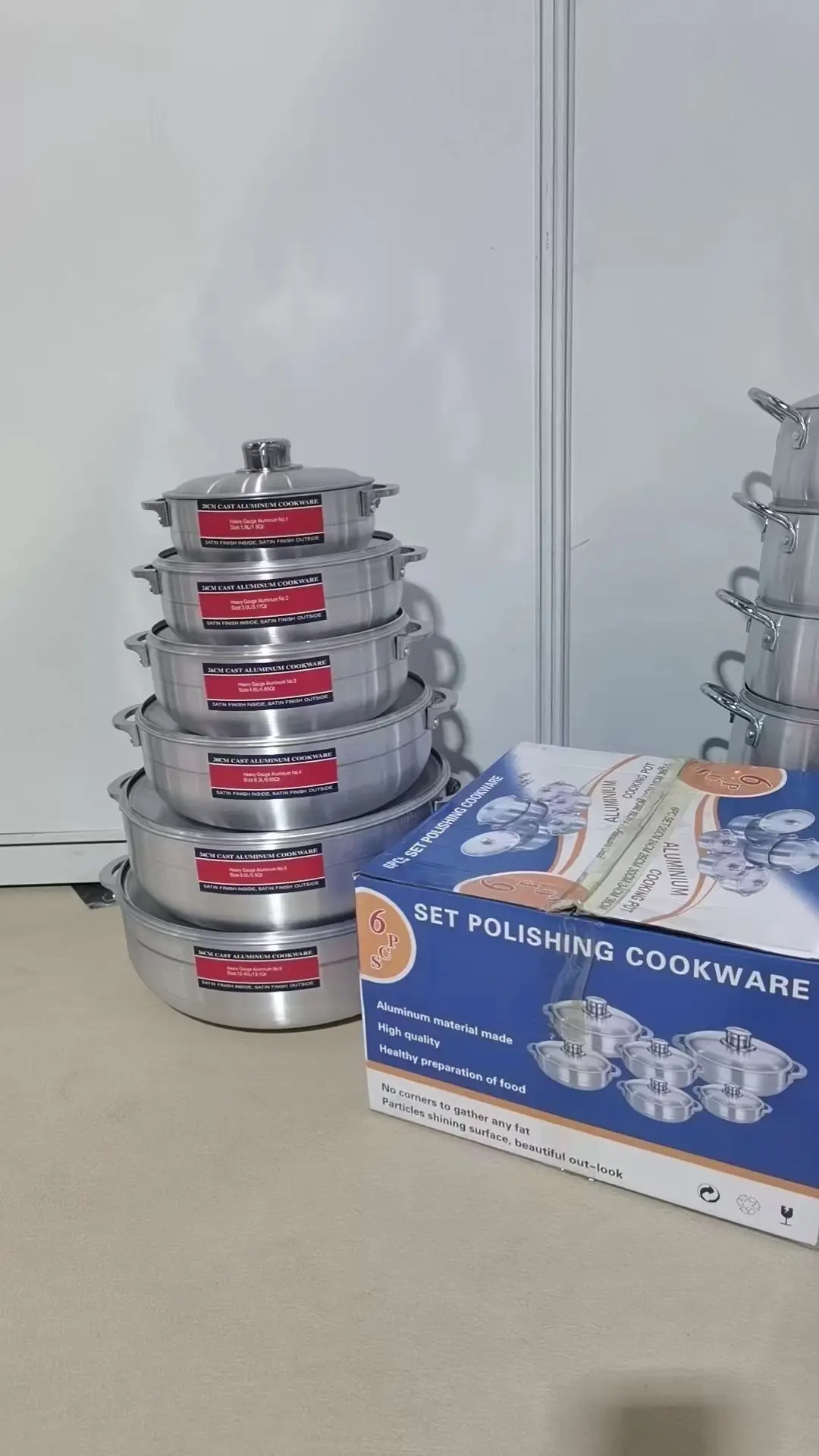 2024 Oem 6 Pieces Cheap Price Die Cast Casserole Forged Big Aluminium Kitchen Nonstick Pan Pot Cookware Sets