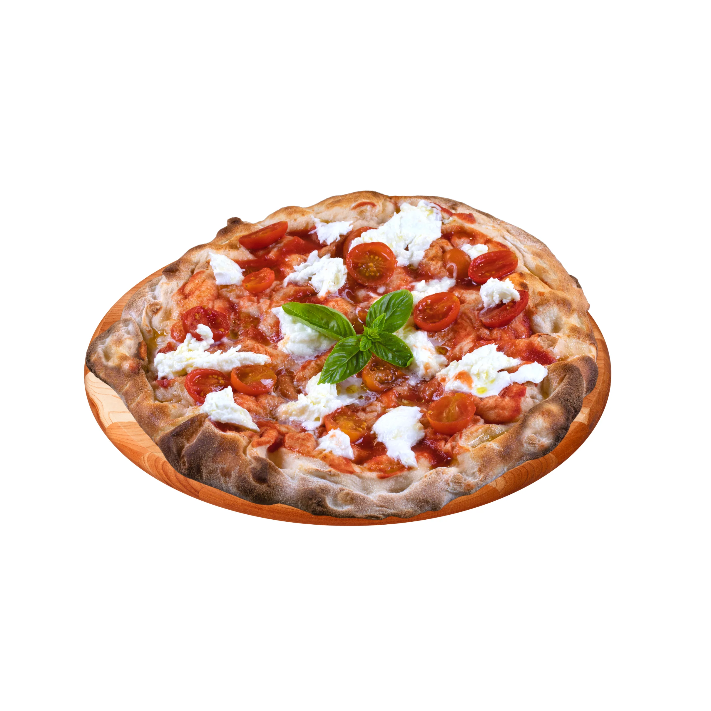 Precooked baked gluten-free round base 30 cm 235 gr high quality Italian food product to be garnished and baked in the oven