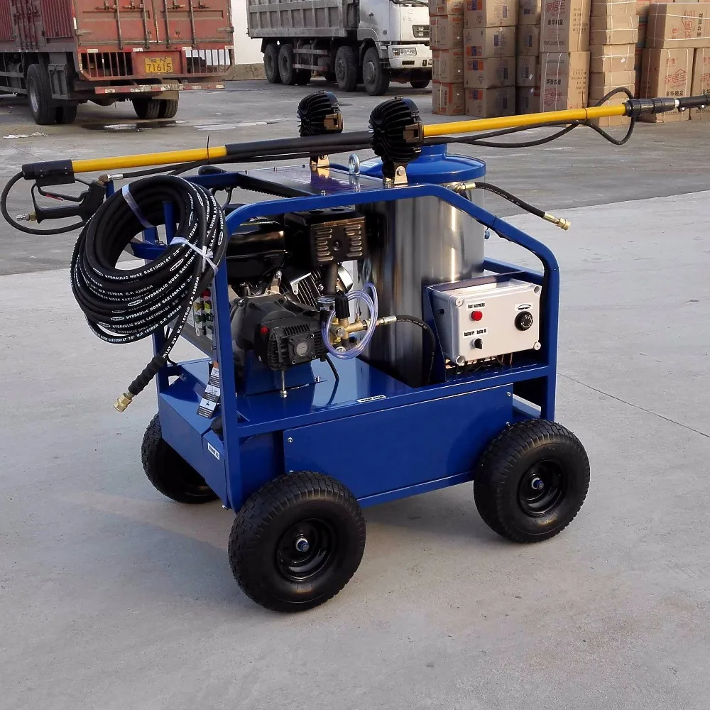 5000psi gasoline engine hot water high pressure washer with headlight