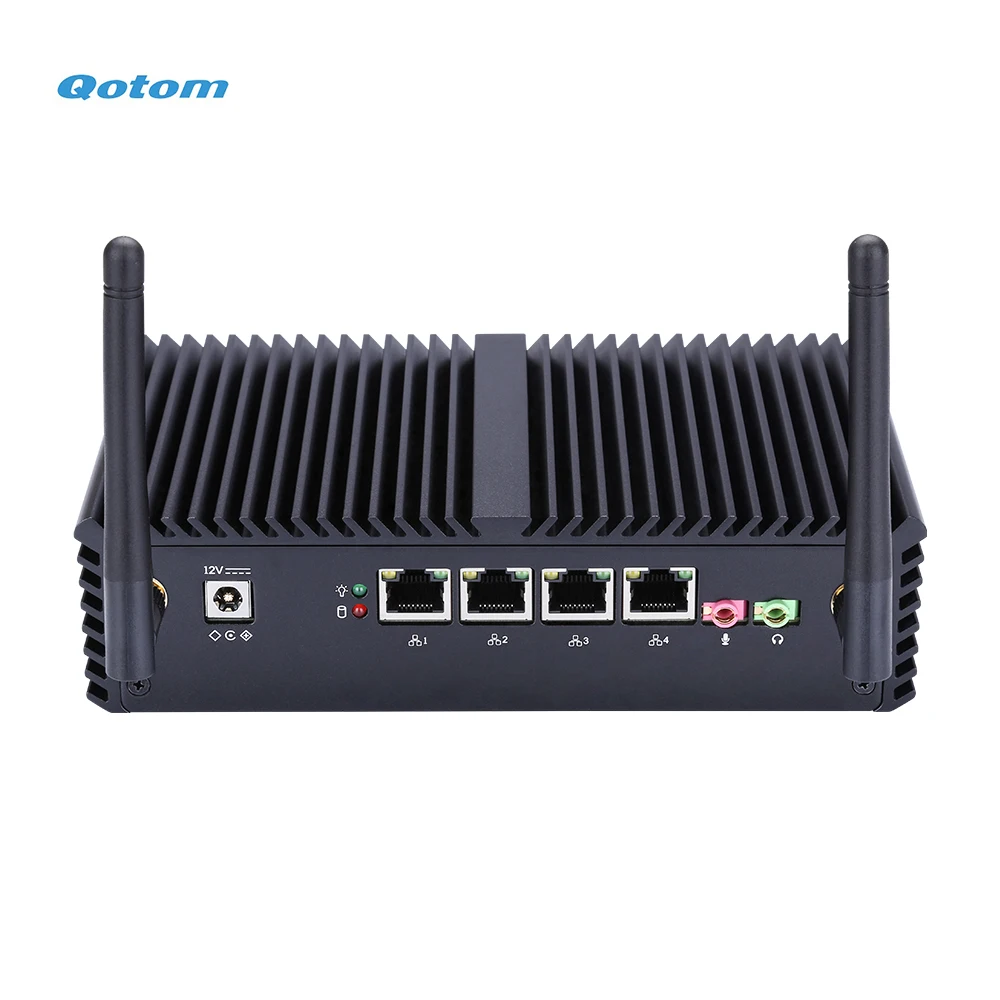  Qotom настольный мини ПК Intel Core i5-5200U бортовой процессор 4x Gigabit LAN RS-232 офис фабрики усовершенствованного маршрутизатора