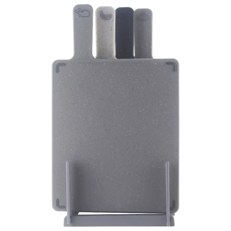 2022 г., новый дизайн, набор разделочных досок из ПП, 4 штуки, пластиковая разделочная доска с лотком