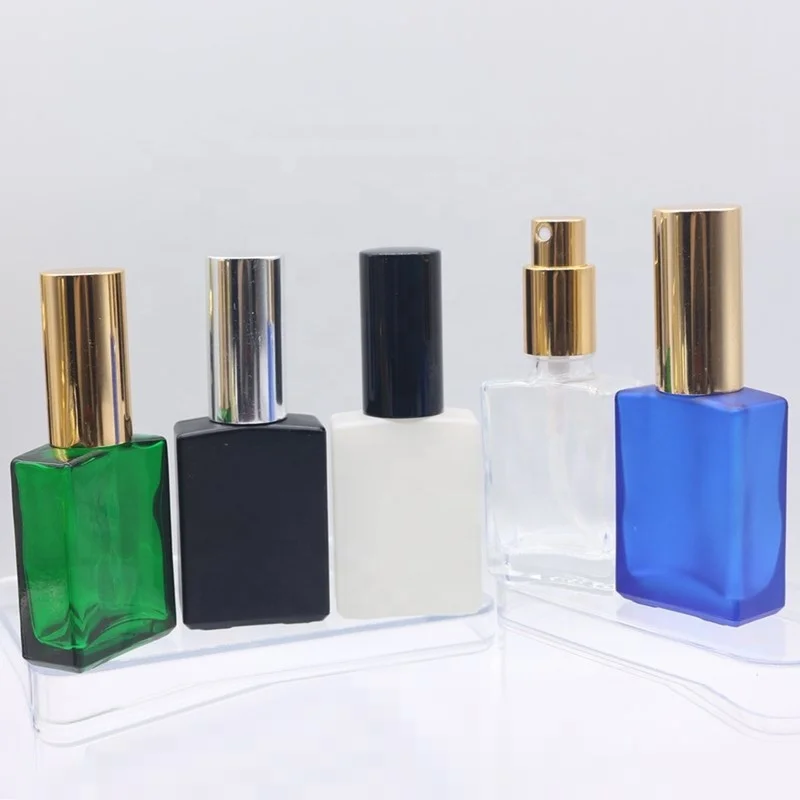 15ml 30ml 50ml 100ml Empty Square Rectangular Atomizer Spray Perfume Glass Bottle with ALUMINUM SPRAY CAP