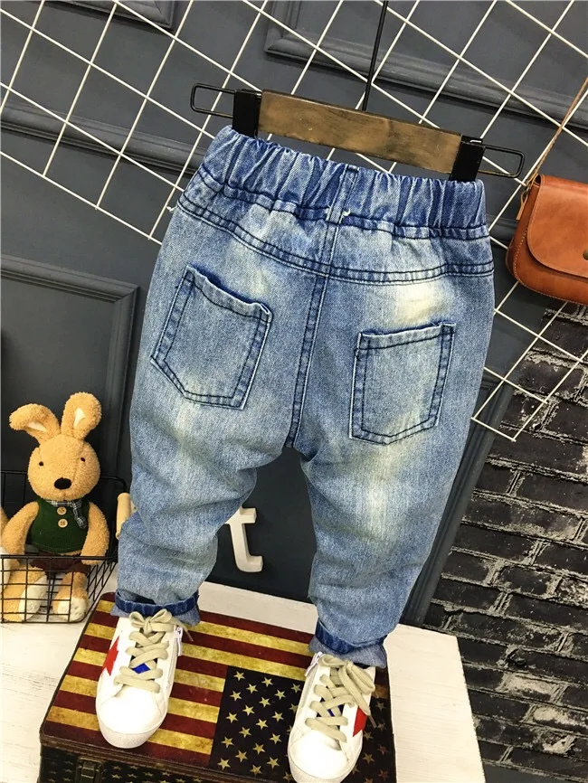 Wholesale Ripped patchwork cool Children Jeans Pants Denim Kids Boy Jeans