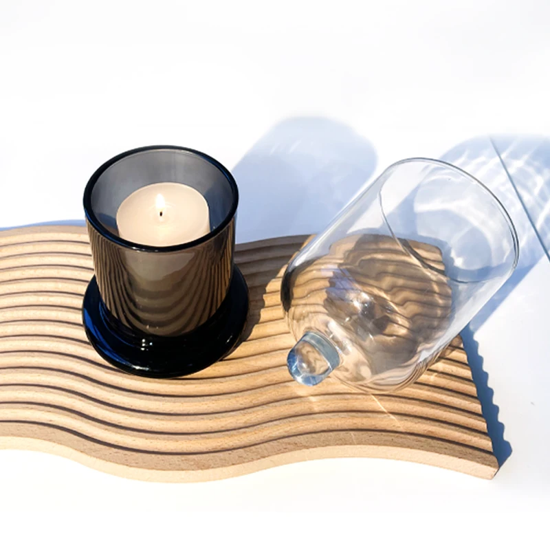 Multiple Colors Glass Candle Jar Scented Wax Cups Containers with Cloche Dome Bell Glass Cover For Gift Christmas Wedding Decor