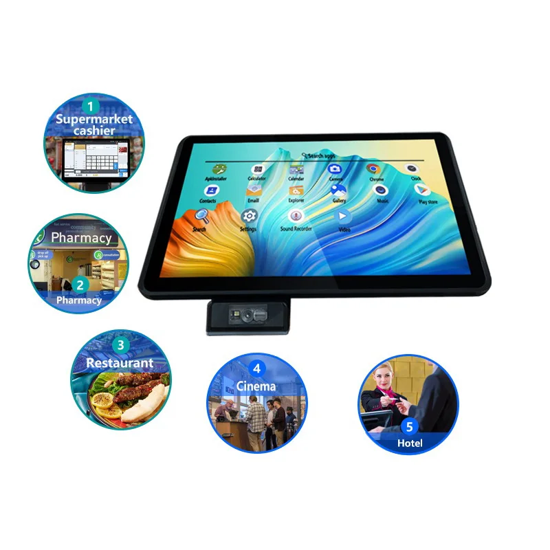 Factory Price POS Terminal Capacitive Touch Barcode Android Verson Price Checker For Supermarket