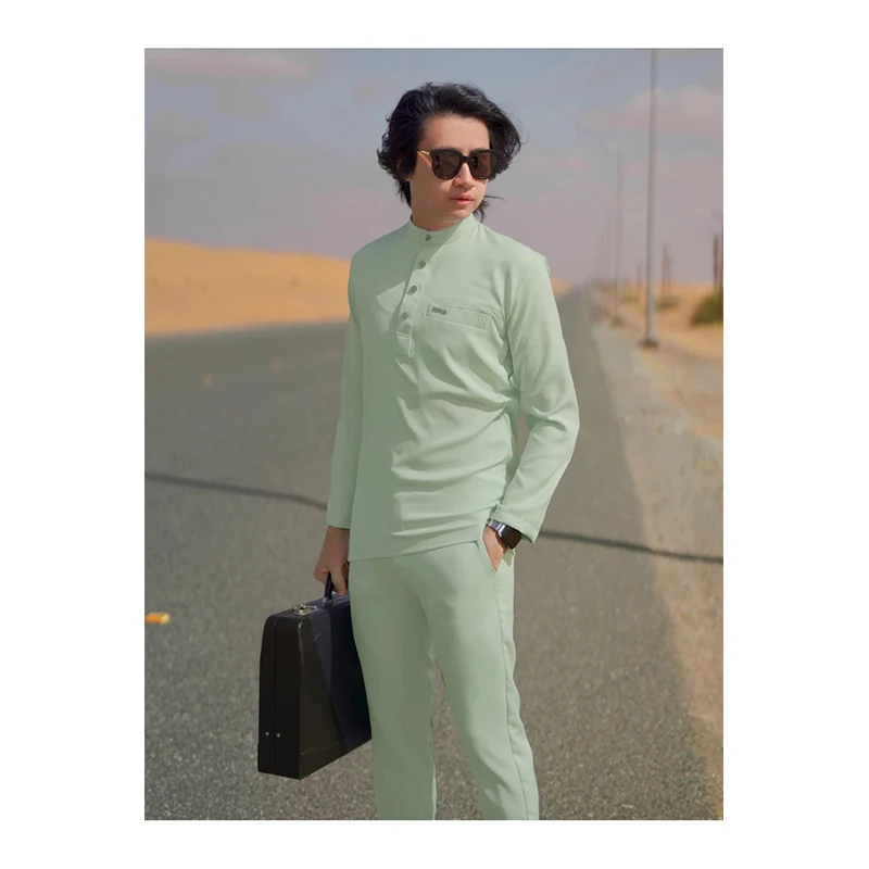Chemise A Manches Longues Hommes Islamic Casual Arabic Long Sleeve Clothing Top Sale Thobe Muslim Kurta Pajama
