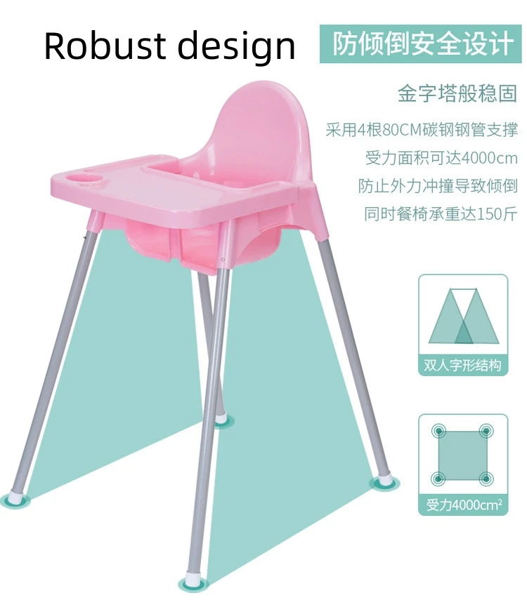 Factory Direct Sell Baby Feeding High Chair Baby Anti Slip High Chair Plastic Feeding High Chairs For Babies And Toddlers