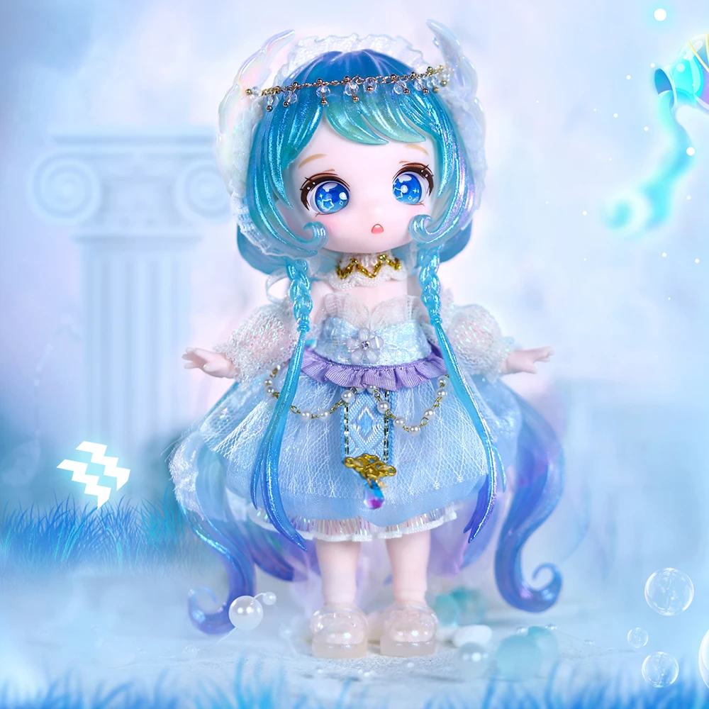 DBS ABS Material 13 cm mini bjd dolls 35 ball jointed dolls changeable eyeballs wigs for kids diy toys