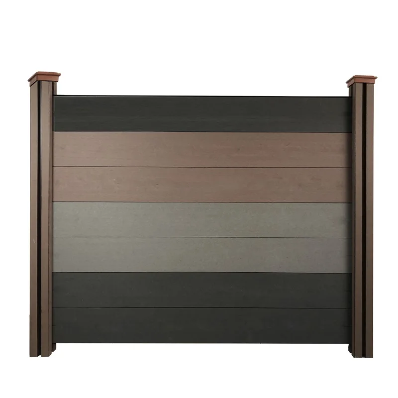 Rongke Chinese Manufacturer Fireproof Exterior Anti-slip WPC Composite Fence Panel Villa Backyard Gate