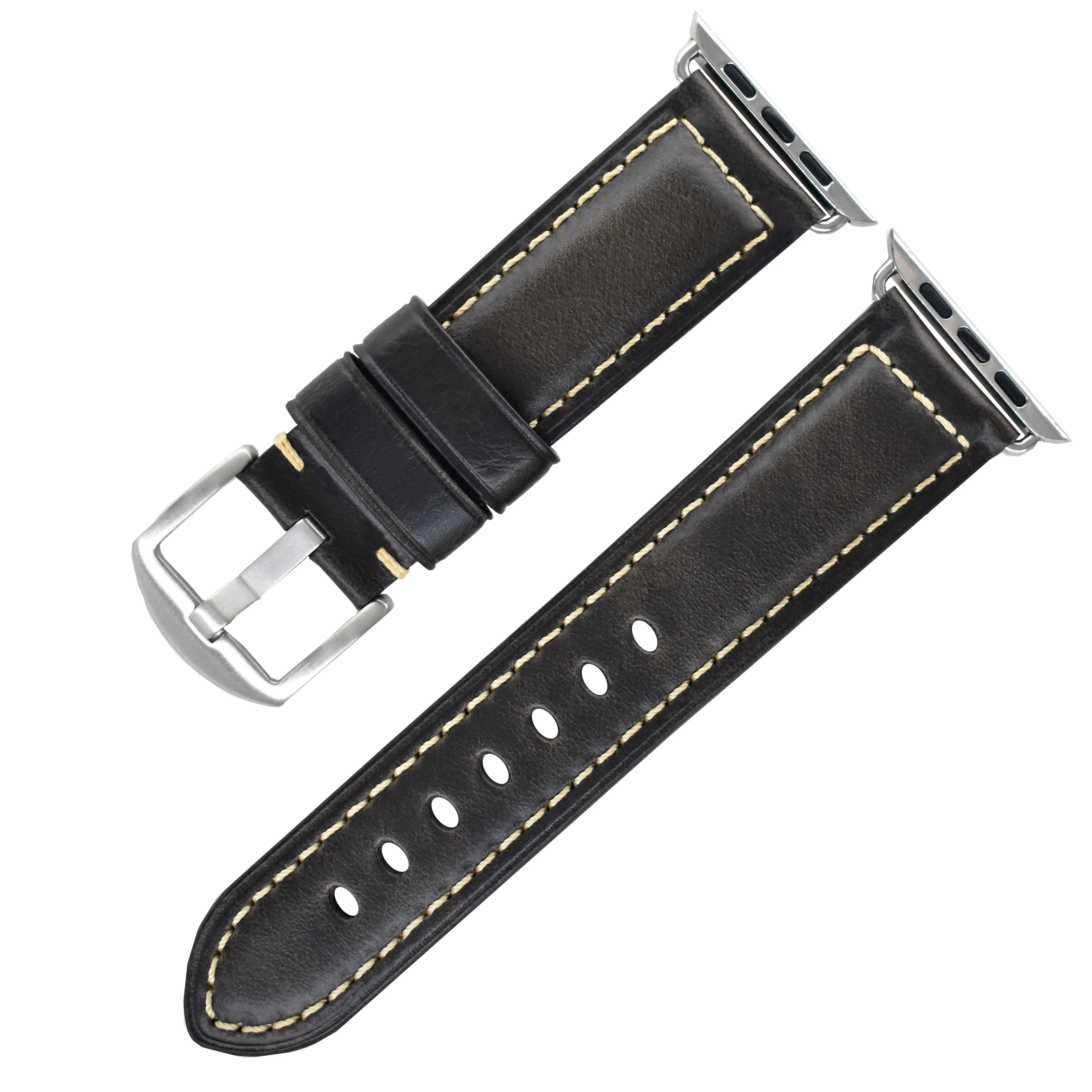 Heqi Luxury Leather loop Band for iWatch 40mm 44mm Sports Strap Tour band for Apple watch  Series 7 Straps 42mm 38mm