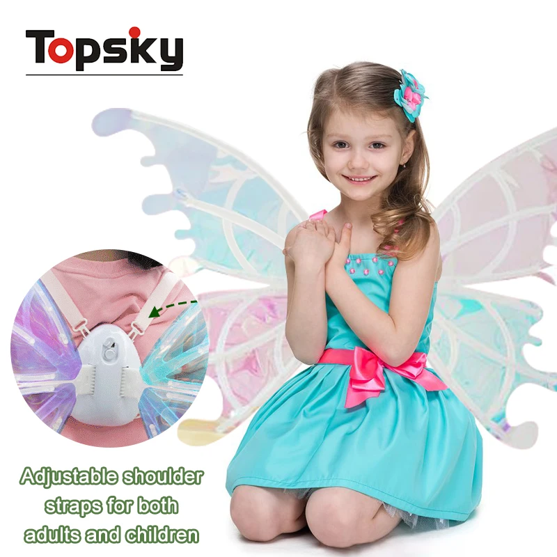 Creative DIY Angel Butterfly Wings Toys LED Light Shiny Electric Fairy Wing Kids Play House Unusual Outdoor Play Plastic Makeup