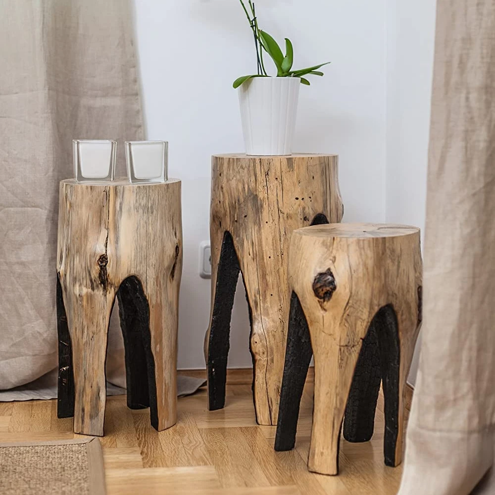 Прямая Продажа с фабрики настольный садовый стул для садового сада кофейная уличная деревянная мебель нордический камфорный деревянный пень журнальный столик