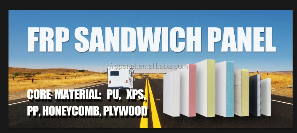 GFRP skin fiberglass foam sandwich panel for truck body