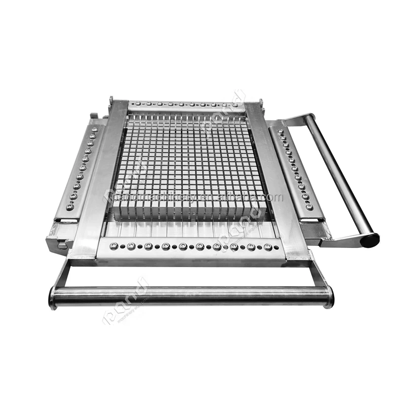Square grid cake tofu cheese candy chocolate bar wire cutter
