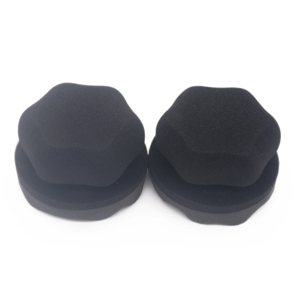 Wave Black Foam Tire Waxing Sponge Pad Handle Dressing