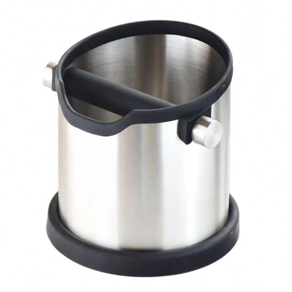 
Kitchen Coffee Accessories Stainless Steel Espresso Knock Box 4.8 Inch Shock-Absorbent Durable Barista Coffee Tools Barista 