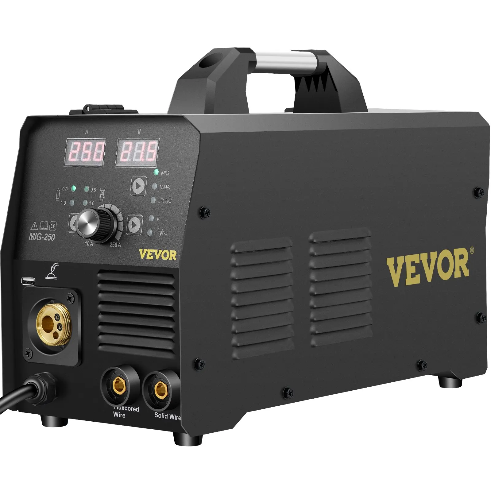 VEVOR 250Amp MIG Welder 220V Flux Core Gas Solid Wire Welding Machine Digital MIG Lift TIG Stick Welder