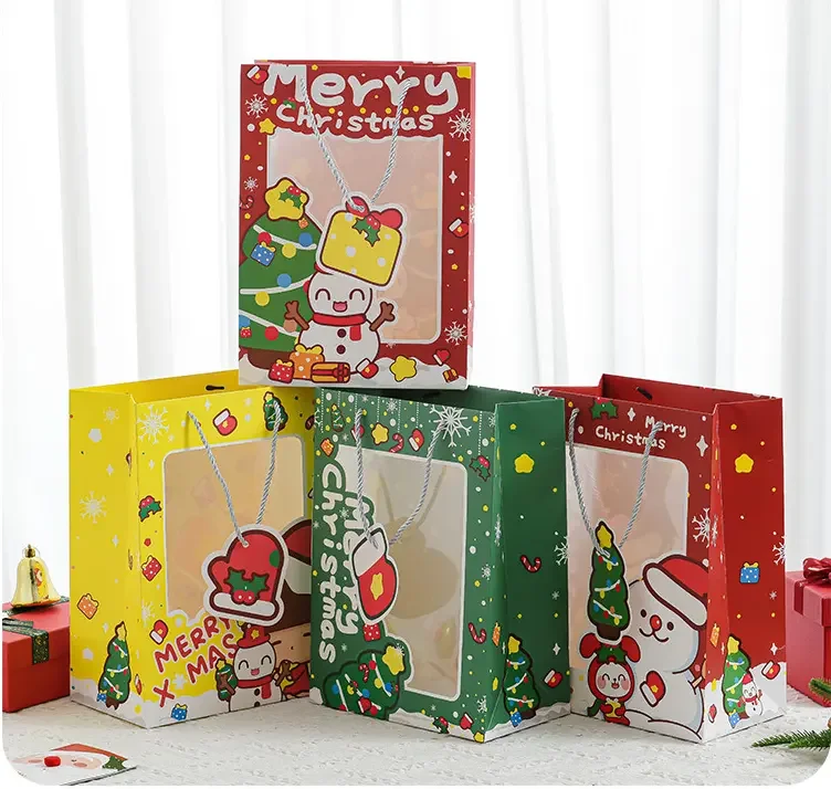 Becan Christmas Surprise Gift Bag Window Opening Portable Paper Christmas Eve Apple Packaging Bag