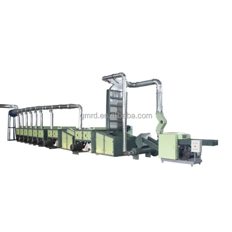 Cotton yarn waste recycling machine line for jeans fabric garment opening and cleaning machine line