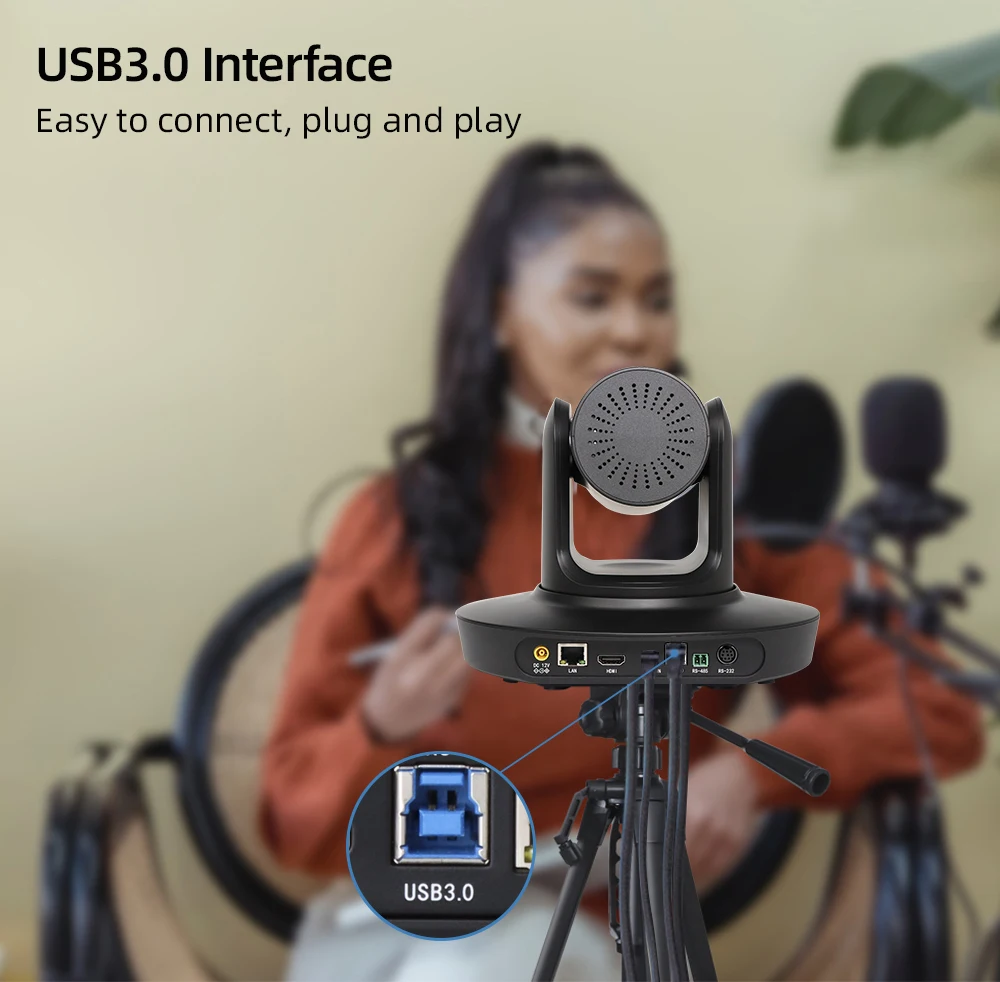 USB3.0 POE 4K PTZ Camera 20X Optical Zoom PTZ Camera 4K HDM I PTZ Webcam for live streaming church conference system