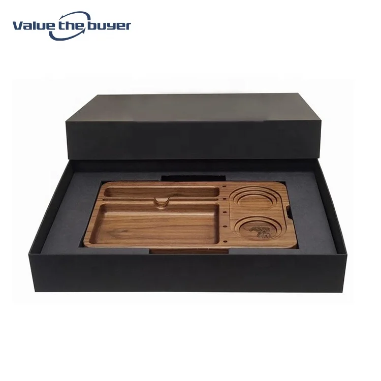 Custom Weed Hemp Gift Black Walnut Wood Weed Accessories Wood Bamboo Rolling Tray