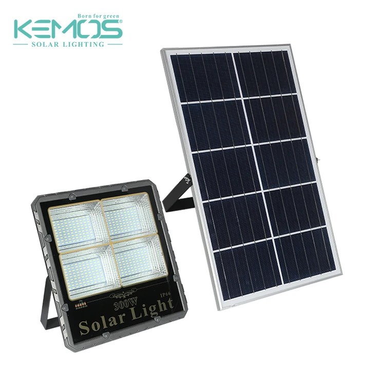 KEMOS Best Quality Ip66 Waterproof Outdoor Square Lighting SMD 30w 60w 100w 200w 300w LED Solar Flood Lamp