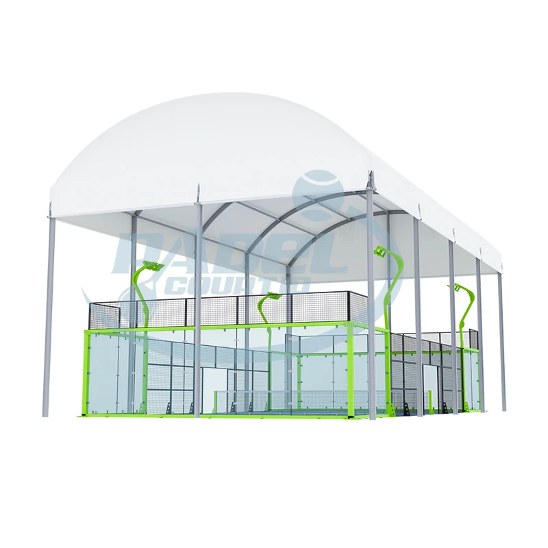 High Quality Club Sports Center supplier Indoor and Outdoor Custom paddle  roof Panoramic Classic Padel Tennis Court with tent