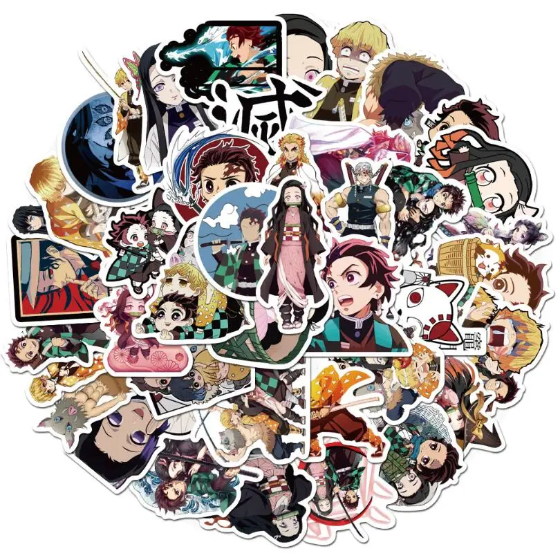 
ZY0010C 50pcs/bag Japanese anime doodles Demon Slayer sticker custom good quality funny stickers 