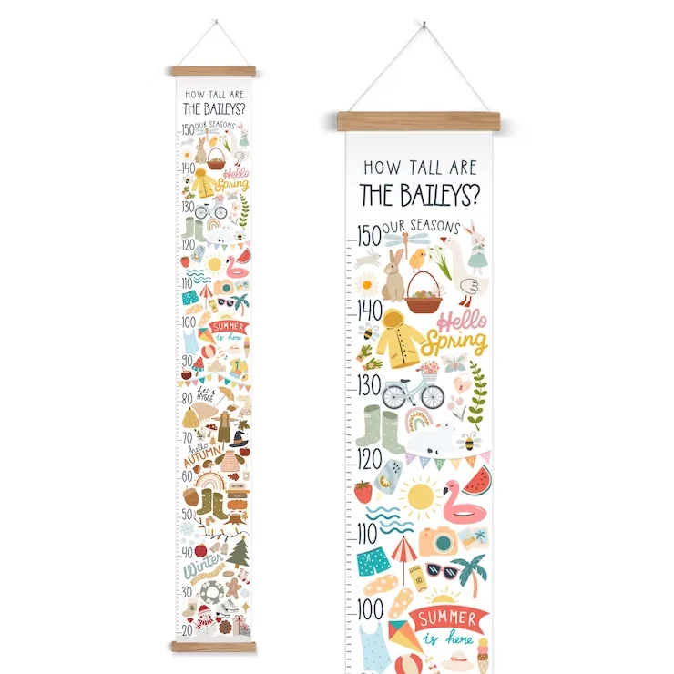 Nordic style Removable Measure Ruler Canvas Baby Children Wall Height Chart Personalize Custom Wall decor