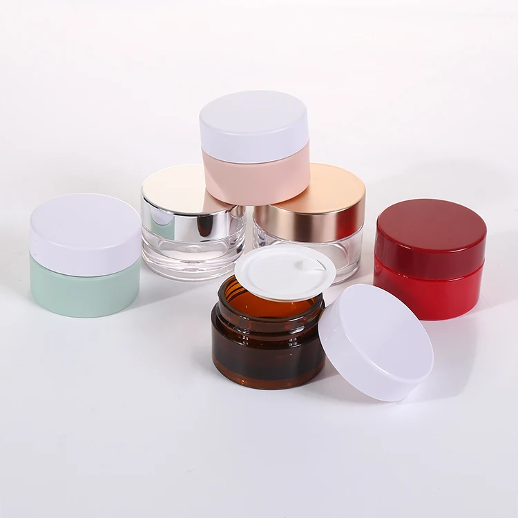 5g 10g 15g 20g 30g 50g Custom Hottest Cosmetic cream colorful clear plastic pp PETG jars for eye cream face cream lip scrub