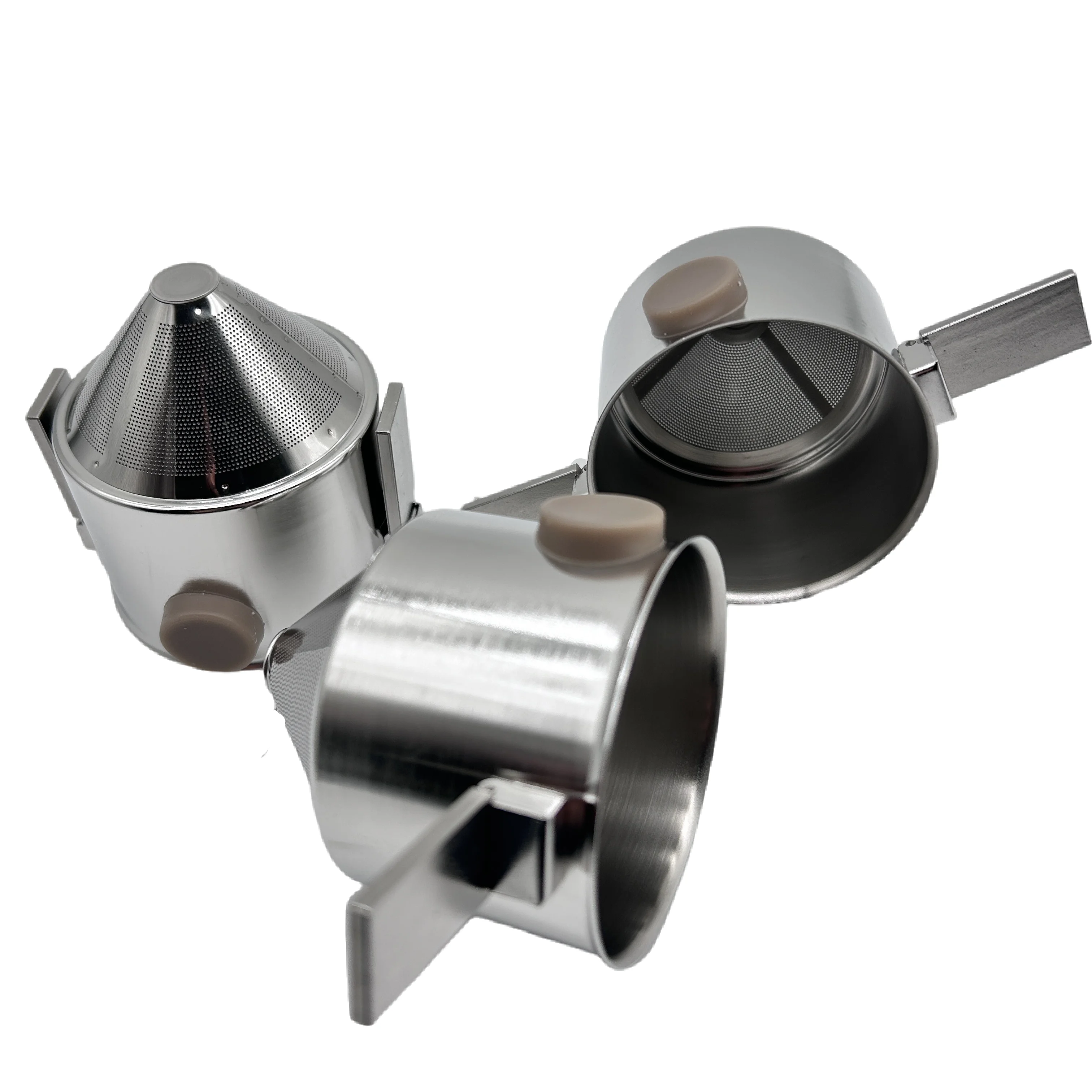 Portable collapsible hand-washed  304 Little Angel filter cup Double filter screen hanging ear drip filter free paper