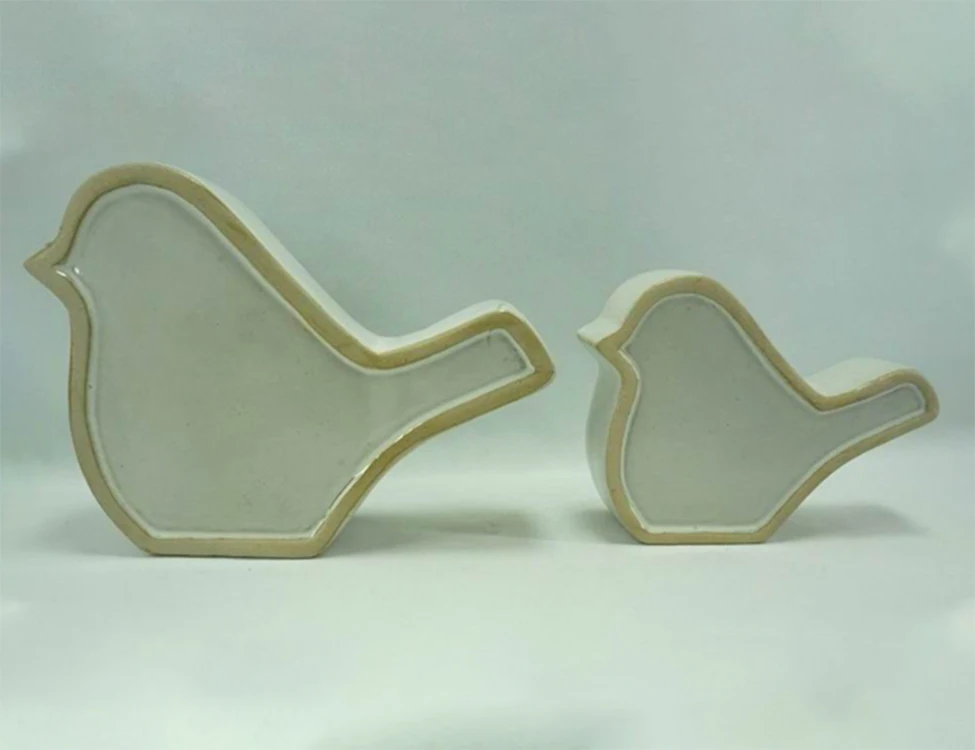 2pcs Mini Bird Ornament Ceramics Animal Figure Ceramic Birds Figurines Fairy Garden Figurine Car Interior Status