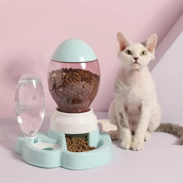 Автоматическая кормушка для кошек, двойная миска с дозатором воды для собак