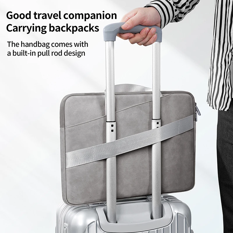 BUBM Lightweight Waterproof Anti-Theft Laptop Sleeve Case Pu Material Unisex Multi-Functional Notebook Business Briefcase