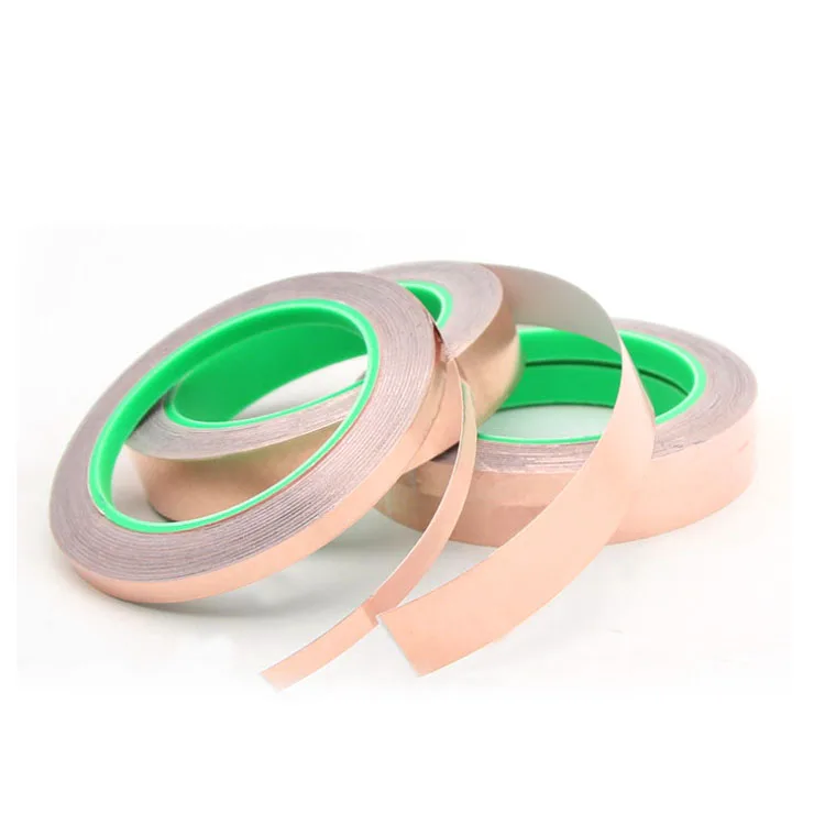 Single or Double Side 2mm Copper Tape EMI Self Adhesive Copper Foil Tape for Mobile Phone  Insulating Shielding Material