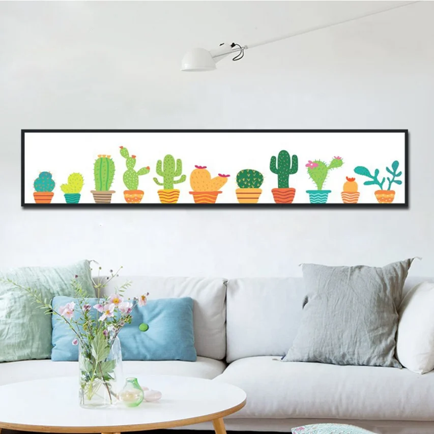Cartoon plant bedroom canvas painting wall paintings canvas art home canvas painting for living room