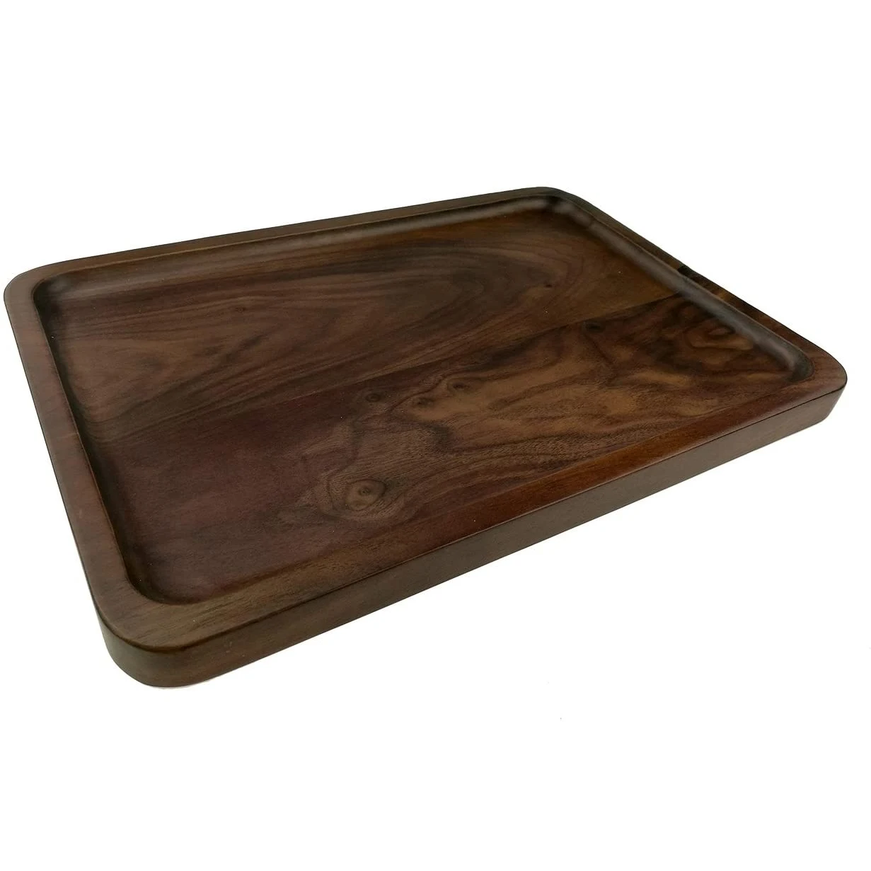 TAOTAOJU factory square tray customized solid wood serving plate Rustic Walnut dessert tray coffee tea pllate wooden tray