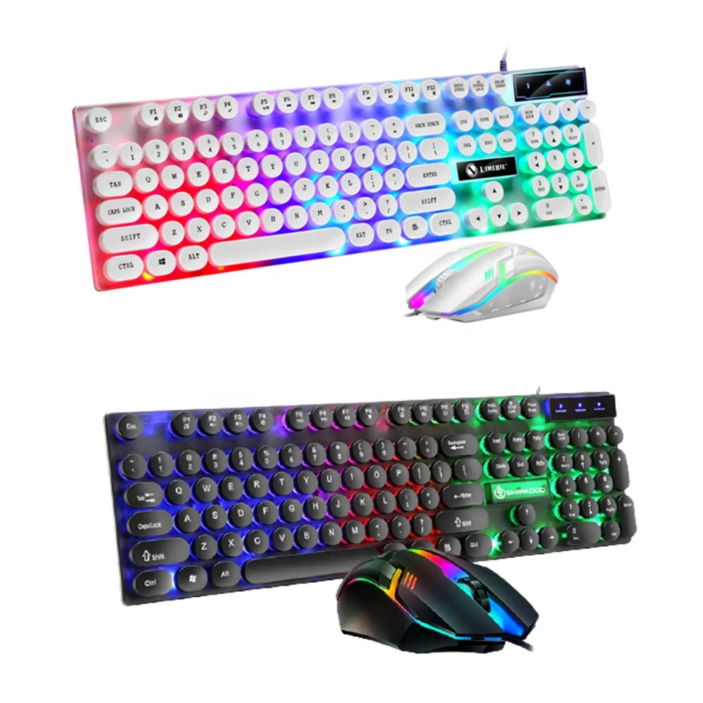 
Luminous Gamer Mouse and Keyboard kits Combo USB Wired LED Backlit Ergonomic PS5 Gaming accessories Keyboard Mouse Set 