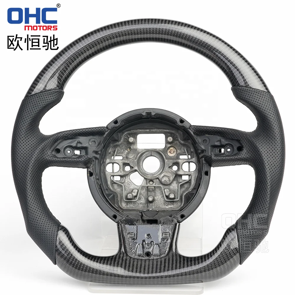 Au-di Steering Wheel Fit For Audi A3 A4 A5 B8 A6 Q5 Q7 2012 to 2016 Real Carbon Fiber Steering Wheel ohc motors