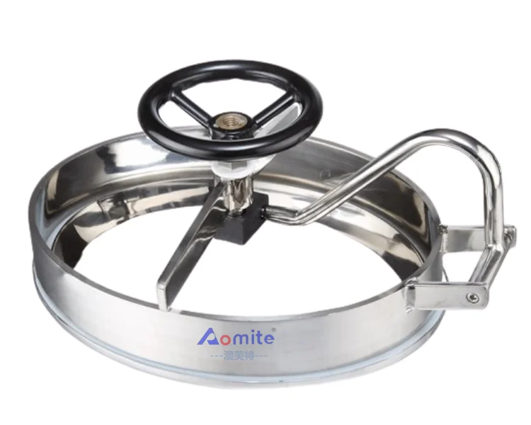 Mirror Polished Stainless Steel 304/316L Beer Brewing Equipment  Round Manhole SS304 Cover Vessel Manhole