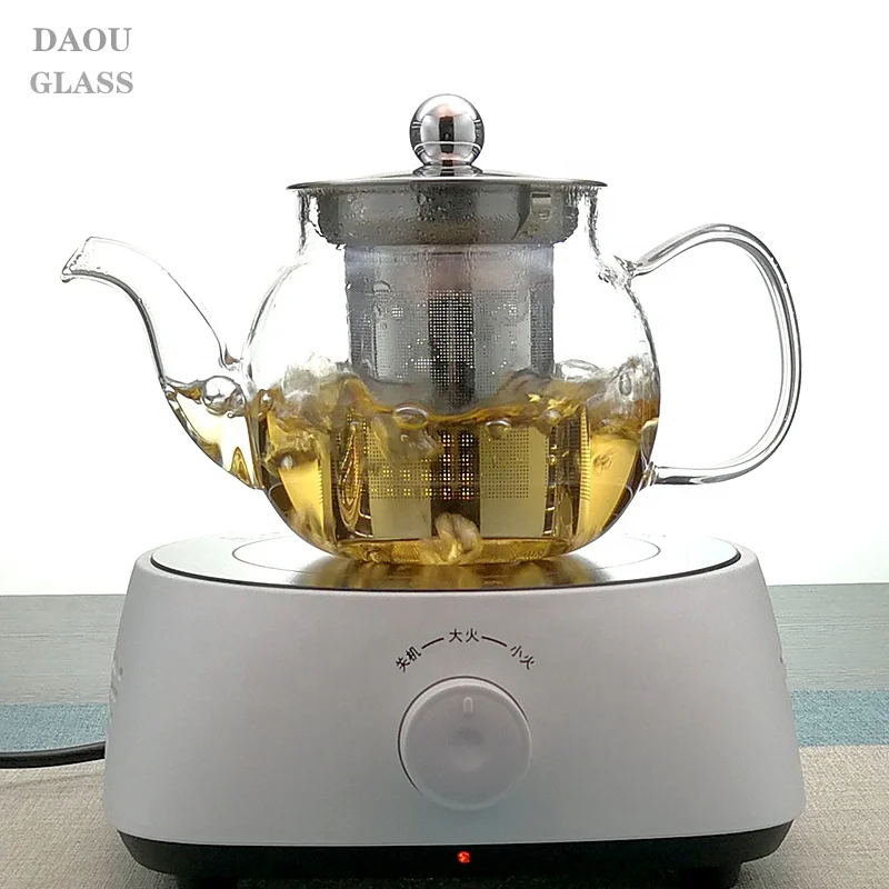 Factory supplier  21OZ high quality glass teapot with stainless steel strainer
