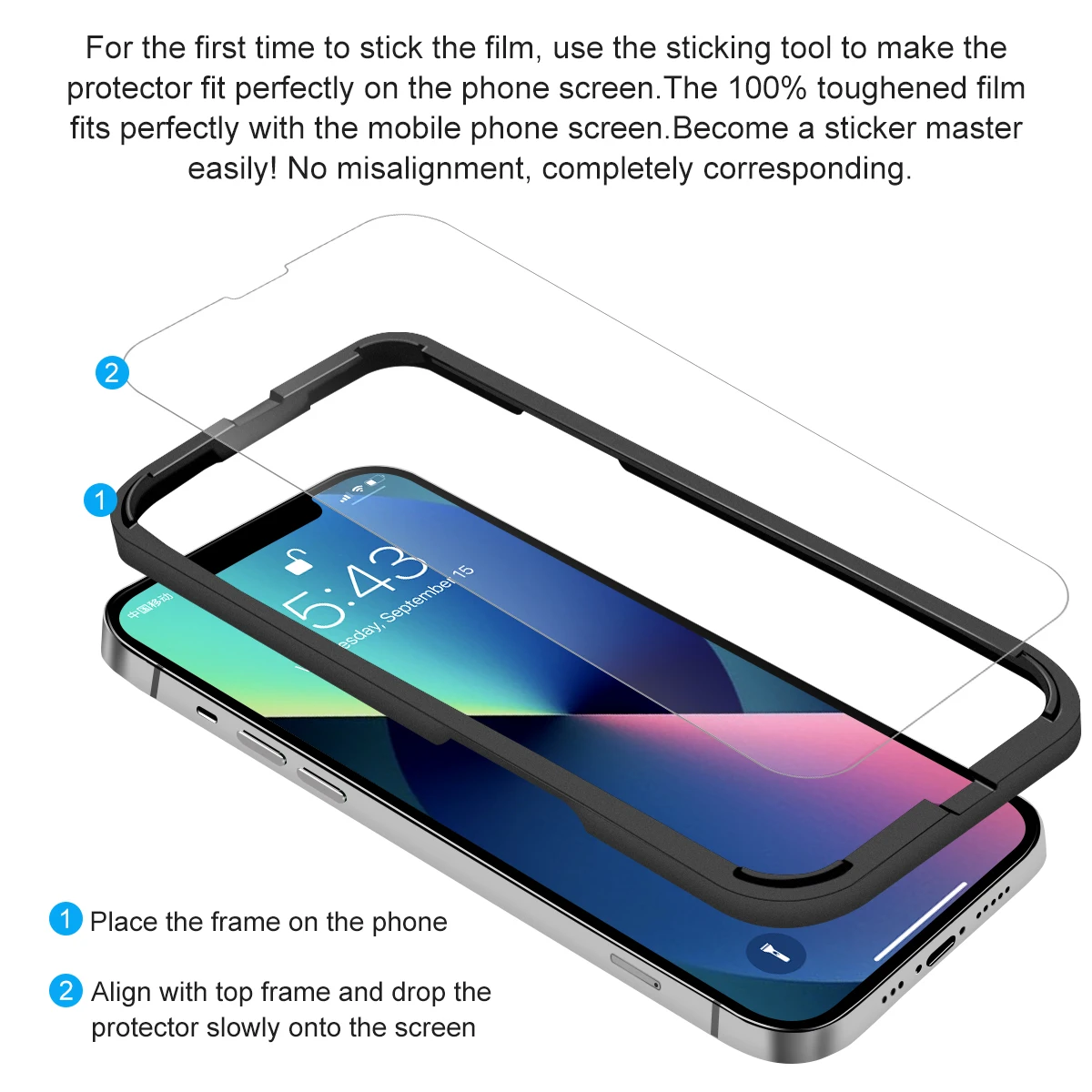 Для iphone 13 12 pro max полное покрытие 3 2 Упаковка заводская цена 9H инструмент для выравнивания без пузырьков Защитное