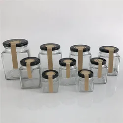 16oz  Food storage container airtight jar container glass 150ml square glass jars